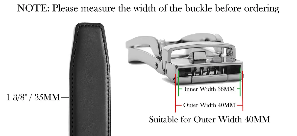 CHAOREN 40mm Ratchet Belt Buckle for 1 3/8 Slide Belt Strap | Adjustable Skeleton Shape - view 3