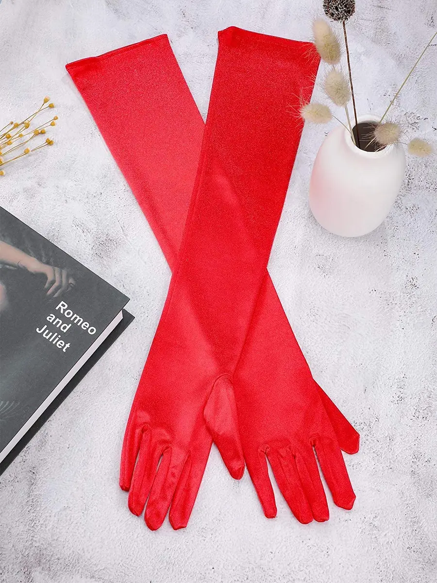 Onwon Satin Elbow Length Gloves 22 Inch | Elegant Opera Gloves for Women - view 5