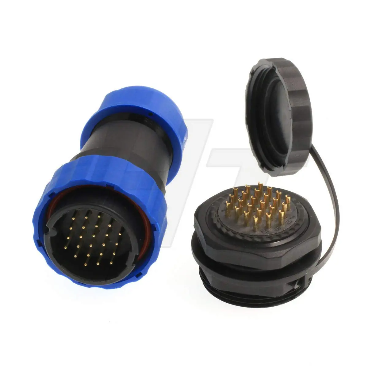 HangTon HE29 24 Pin Circular Connector, 29mm Panel Cutout | High-Voltage Power Waterproof IP68 Male Plug Female Panel Socket - view 2