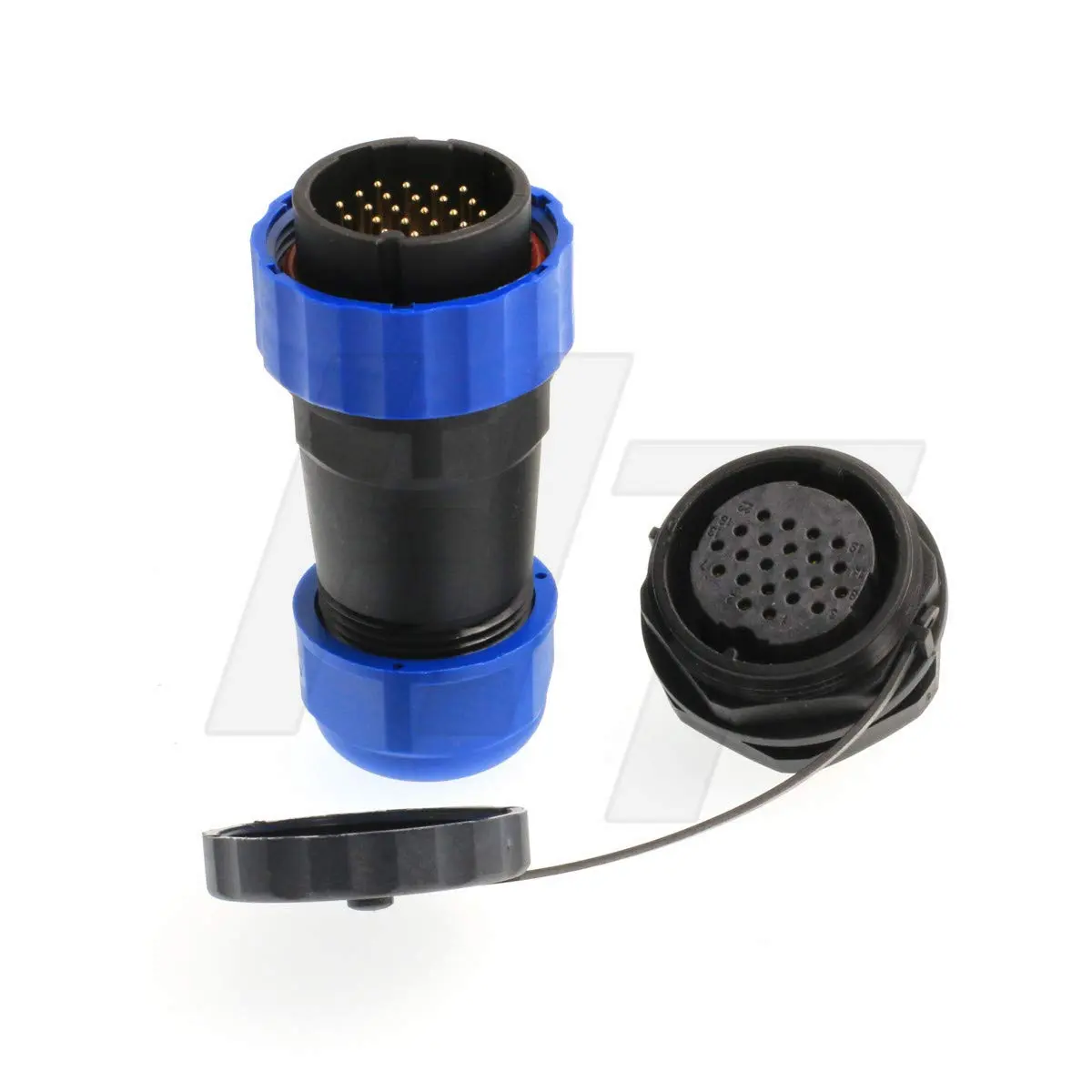 HangTon HE29 22 Pin Waterproof Circular Connector Male Cable Plug with Panel Mount Socket, 250V 5A, 12-15mm Cable Range | IP68 Rated for Harsh Environments - main product image