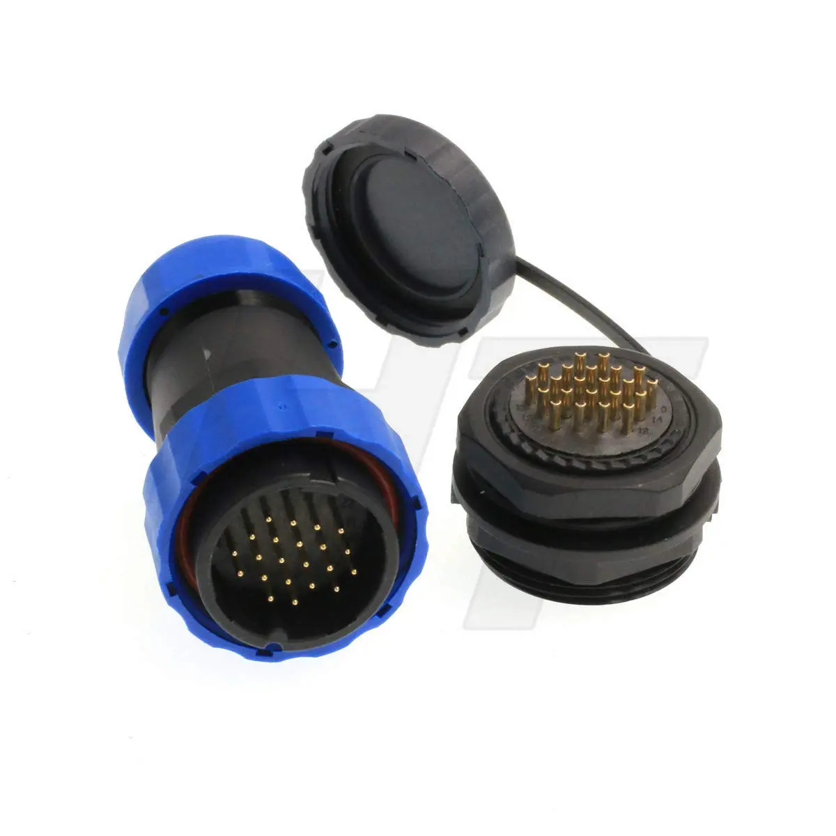 HangTon HE29 22 Pin Waterproof Circular Connector Male Cable Plug with Panel Mount Socket, 250V 5A, 12-15mm Cable Range | IP68 Rated for Harsh Environments - view 2