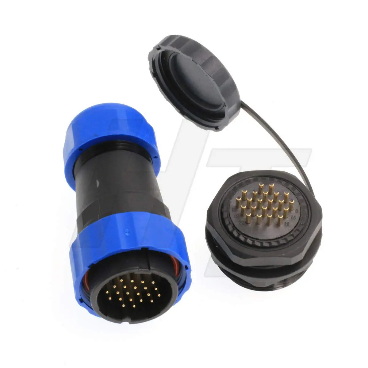 HangTon HE29 22 Pin Waterproof Circular Connector Male Cable Plug with Panel Mount Socket, 250V 5A, 12-15mm Cable Range | IP68 Rated for Harsh Environments - view 3