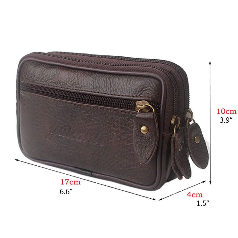 Hebetag Leather Belt Bag Coin Purse Wallet for Men Women | Vintage Genuine Leather Waist Pack - view 2