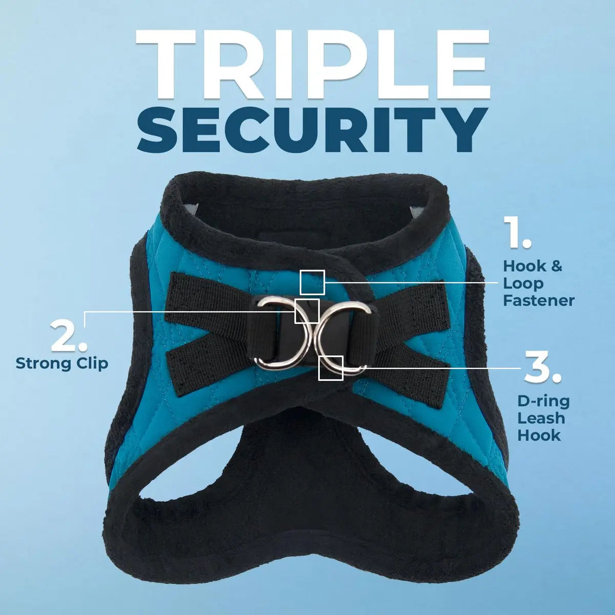 Best Pet Supplies Voyager Step-in Plush Dog Vest Harness -Turquoise Plush, XS | Breathable, Reflective & Easy to Wear - view 2