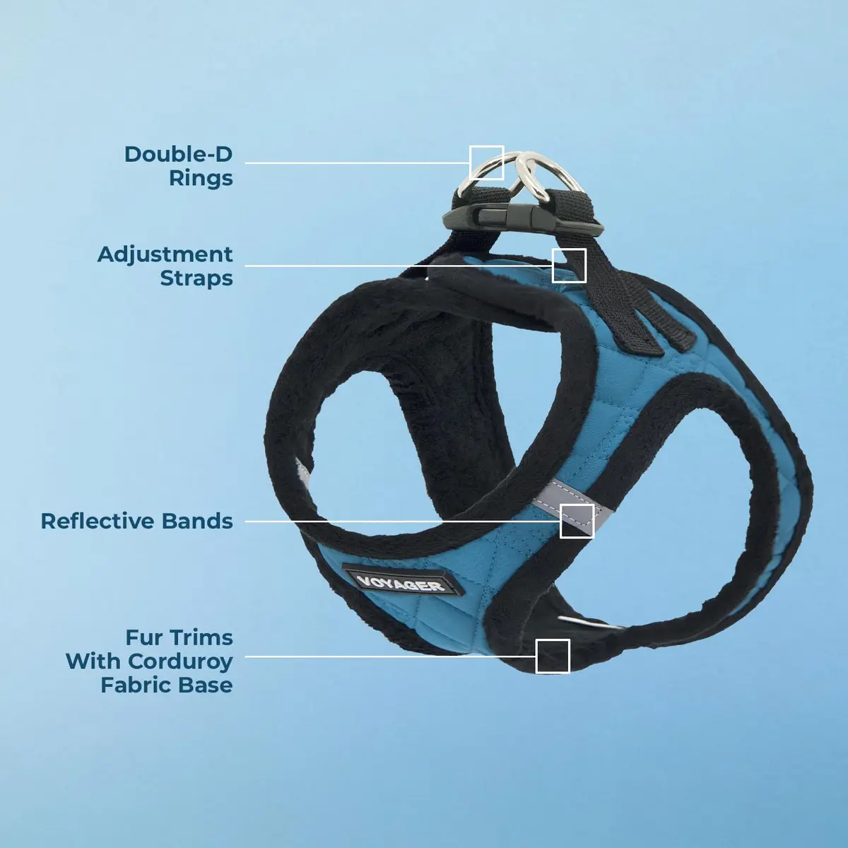Best Pet Supplies Voyager Step-in Plush Dog Vest Harness -Turquoise Plush, XS | Breathable, Reflective & Easy to Wear - view 3