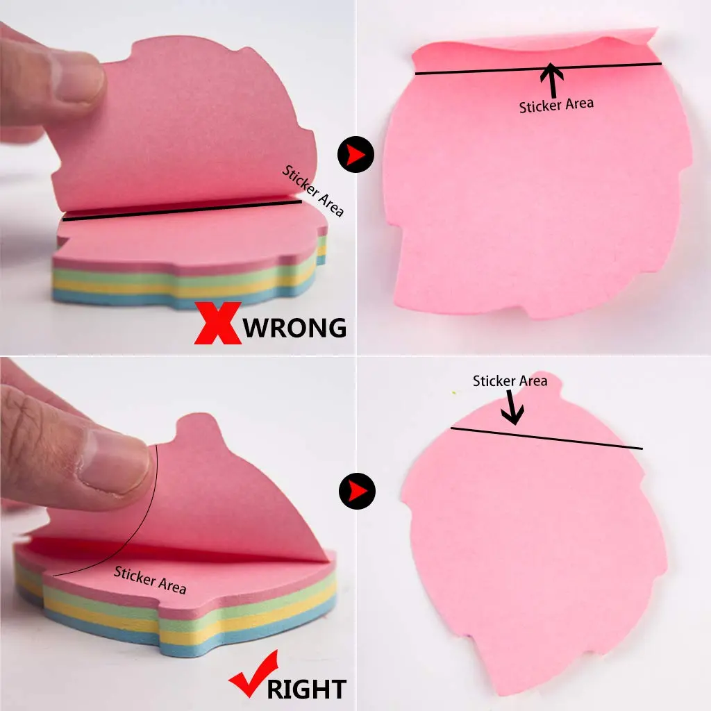 OSOPOLA Leaf Shaped Sticky Notes 1000 Sheets (10 Pads, 100 Sheets/Pad) | Bulk Pack for Office & School - view 4