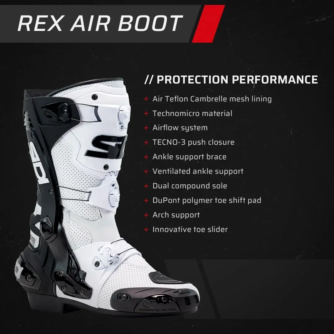 Sidi Rex Air Racing Motorcycle Boots | Ventilated & Protective (110-120c) - view 5
