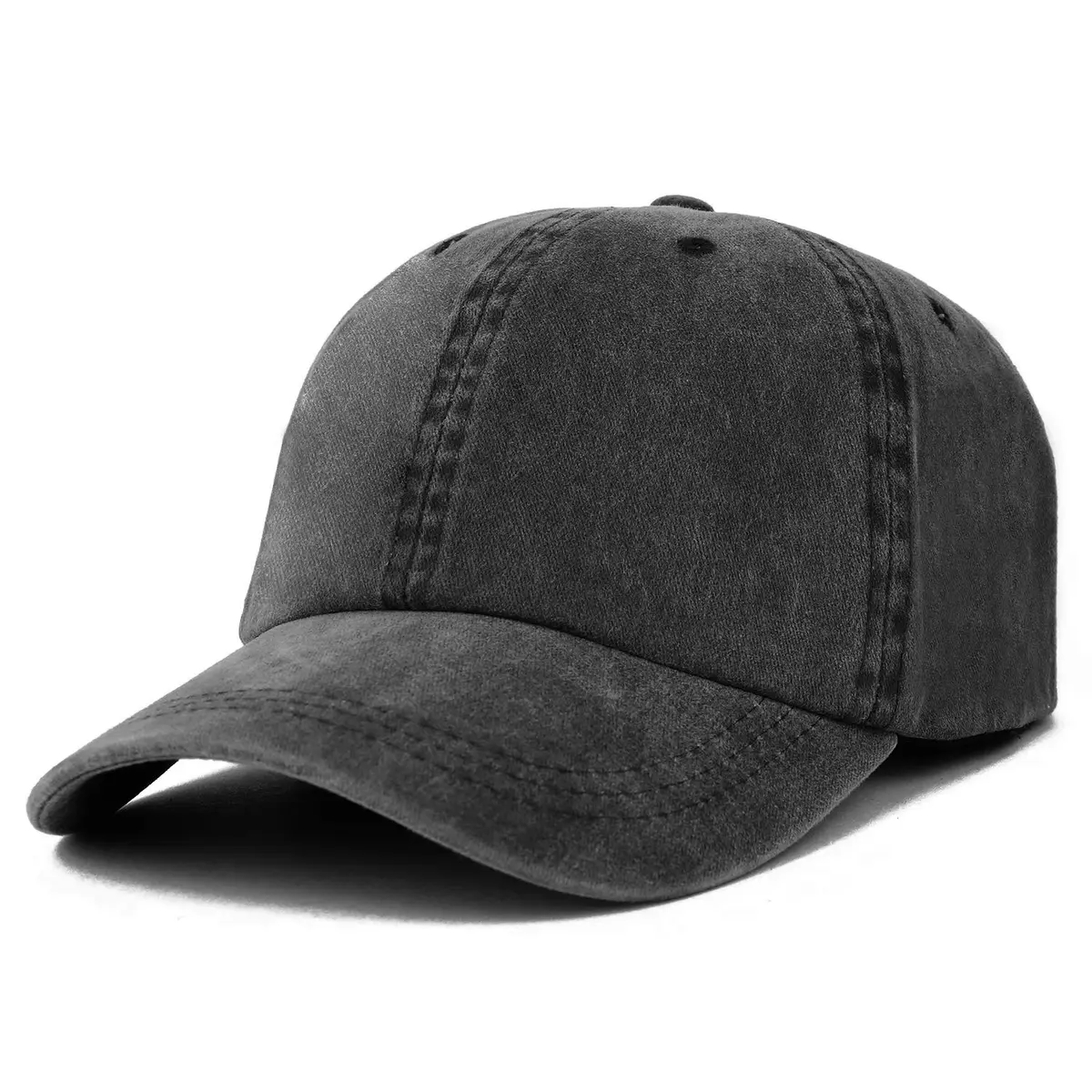 Trendy Apparel Shop Oversize Pigment Dyed Washed Cotton Baseball Cap XXL Black | Fits Up to 65CM Head - main product image