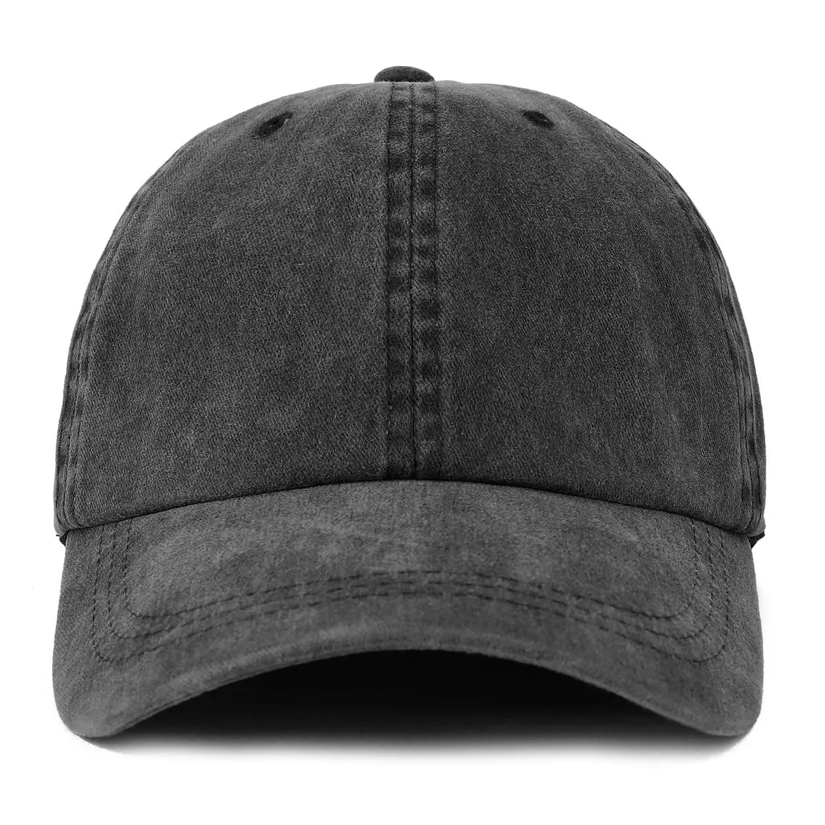 Trendy Apparel Shop Oversize Pigment Dyed Washed Cotton Baseball Cap XXL Black | Fits Up to 65CM Head - view 2
