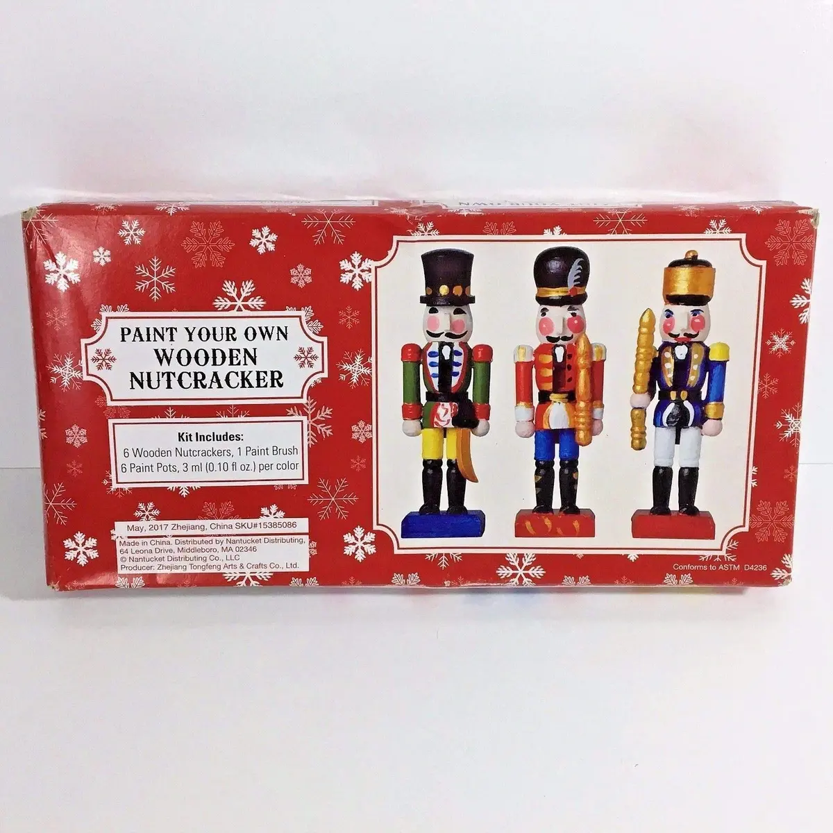 Paint Your Own 5" Mini Wooden Nutcrackers Christmas Craft Kit Box Set of 6 DIY | Unpainted Wooden Nutcrackers for Kids & Adults - view 3