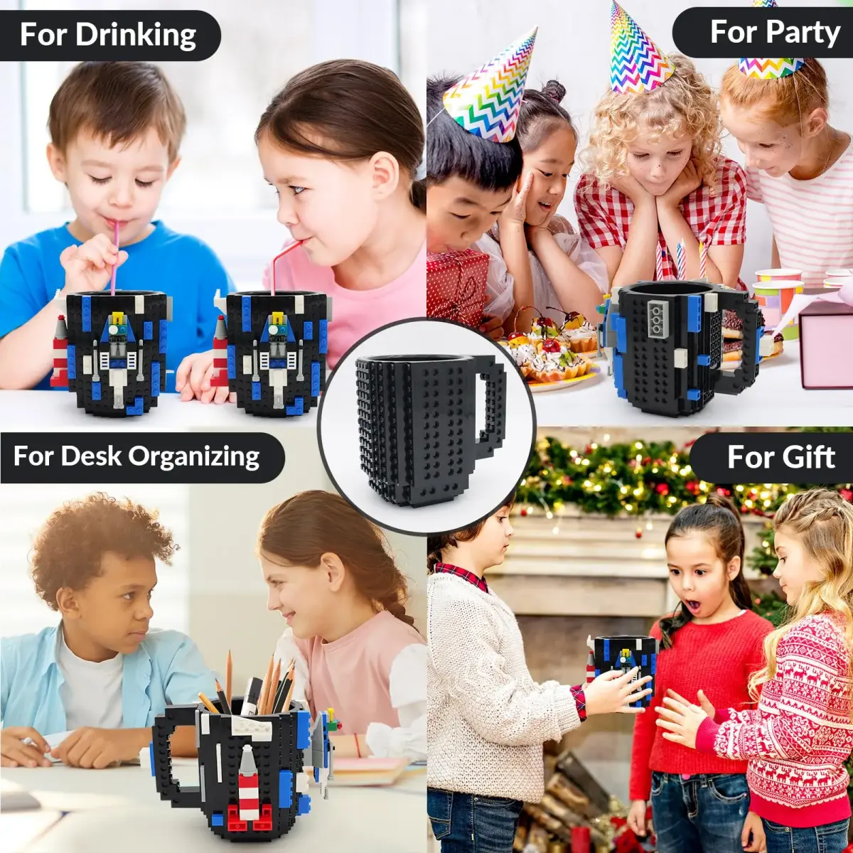 Lumsburry Build-on Brick Coffee Mug 350ml (11.8 Oz) | Fun DIY Novelty Cup for Kids & Adults - view 8