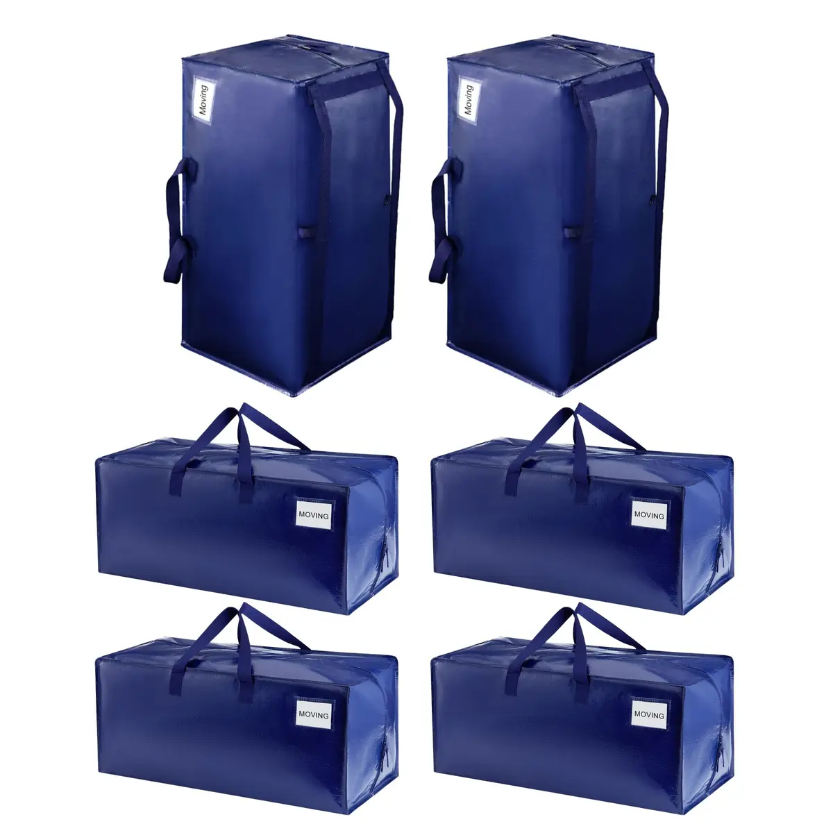 VENO Heavy Duty Moving Bags 6 Pack | Extra Large Storage with Backpack Straps, Zippers & Handles (29" W x 12" H x 14" D) - main product image