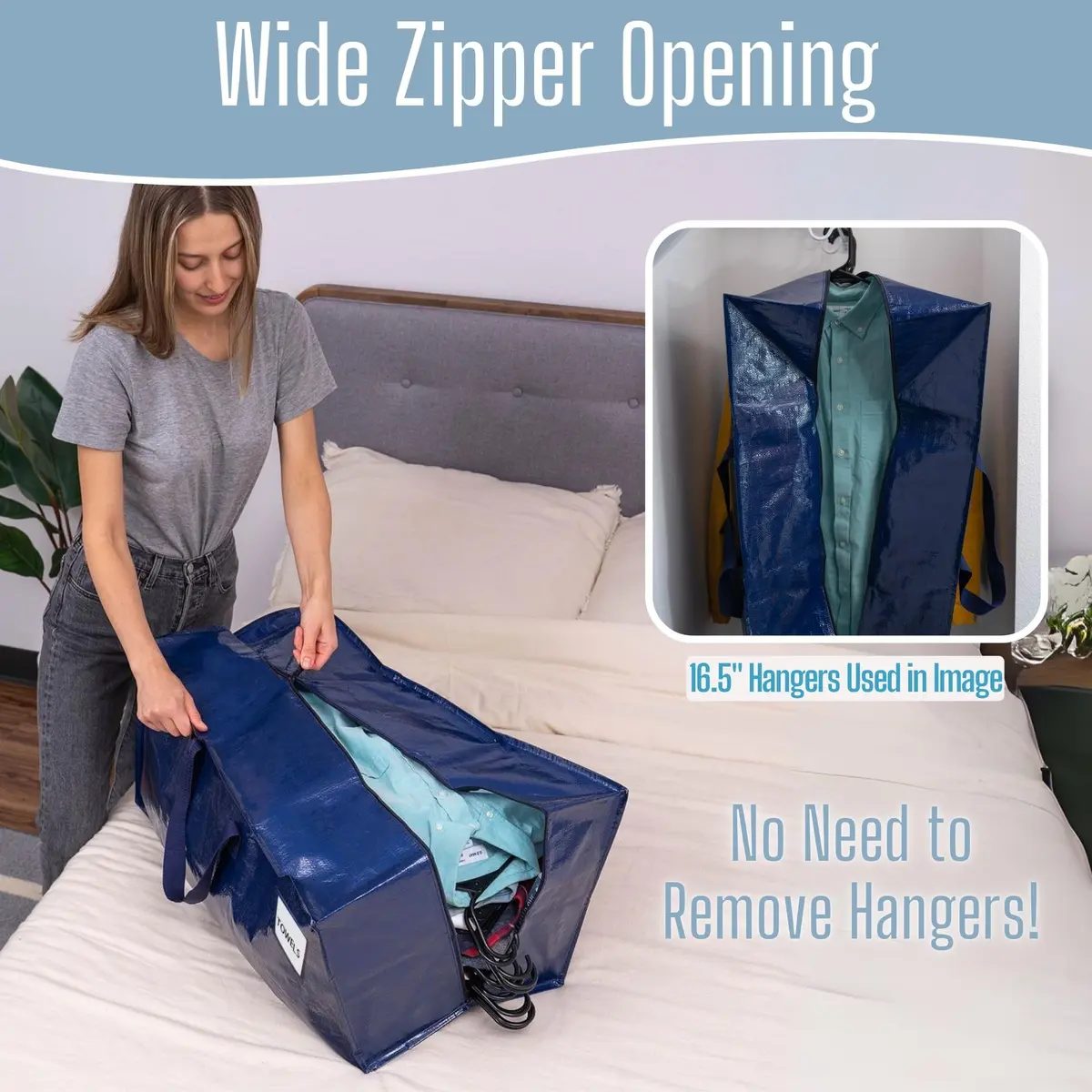 VENO Heavy Duty Moving Bags 6 Pack | Extra Large Storage with Backpack Straps, Zippers & Handles (29" W x 12" H x 14" D) - view 5