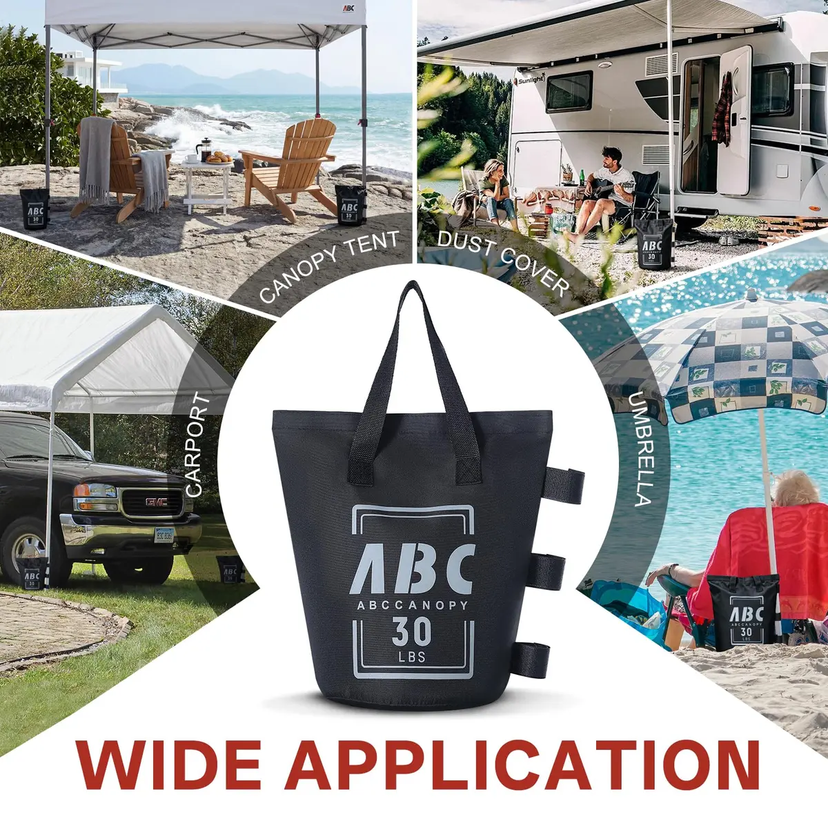ABCCANOPY 120 lbs (54.4 kg) Canopy Weight Bags Set of 4 | Stabilize Frames for Pop-Up Tents and Gazebos - view 7