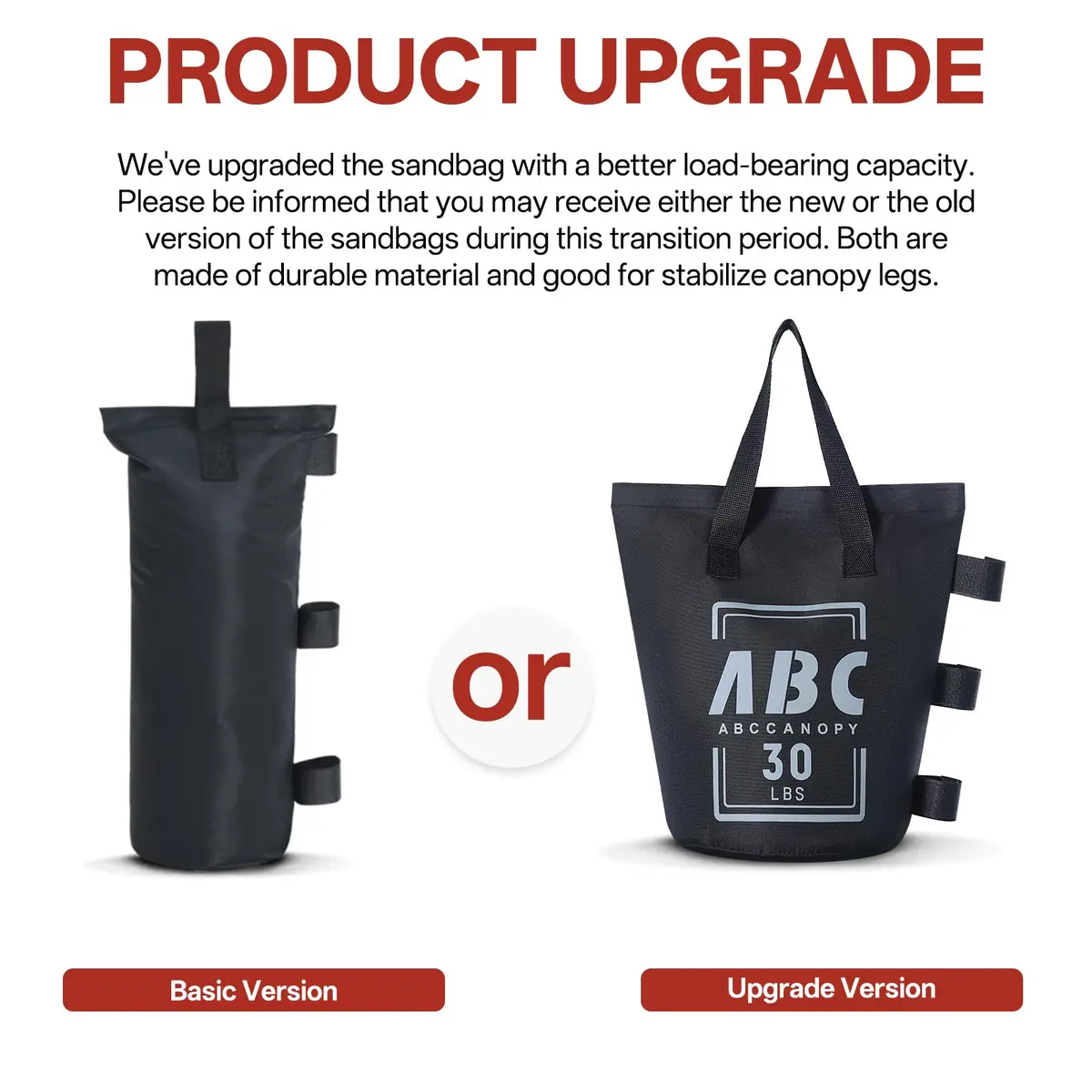 ABCCANOPY 120 lbs (54.4 kg) Canopy Weight Bags Set of 4 | Stabilize Frames for Pop-Up Tents and Gazebos - view 2