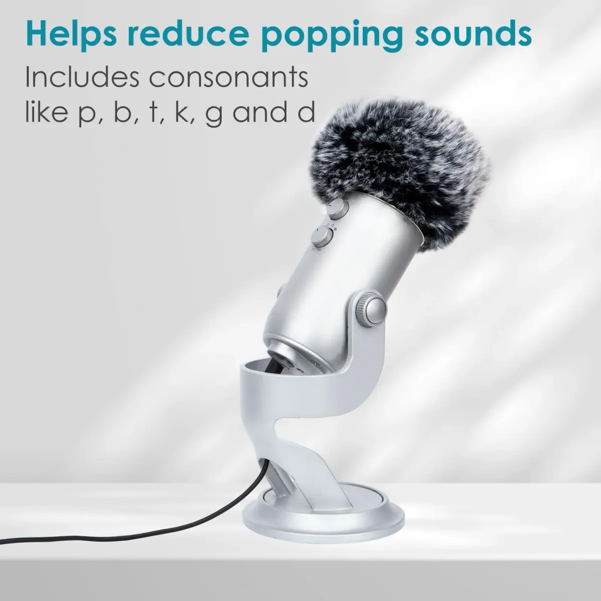 YOUSHARES Furry Windscreen Muff for Blue Yeti & Yeti Pro Microphones | Improves Sound Quality, Reduces Wind Noise - view 5