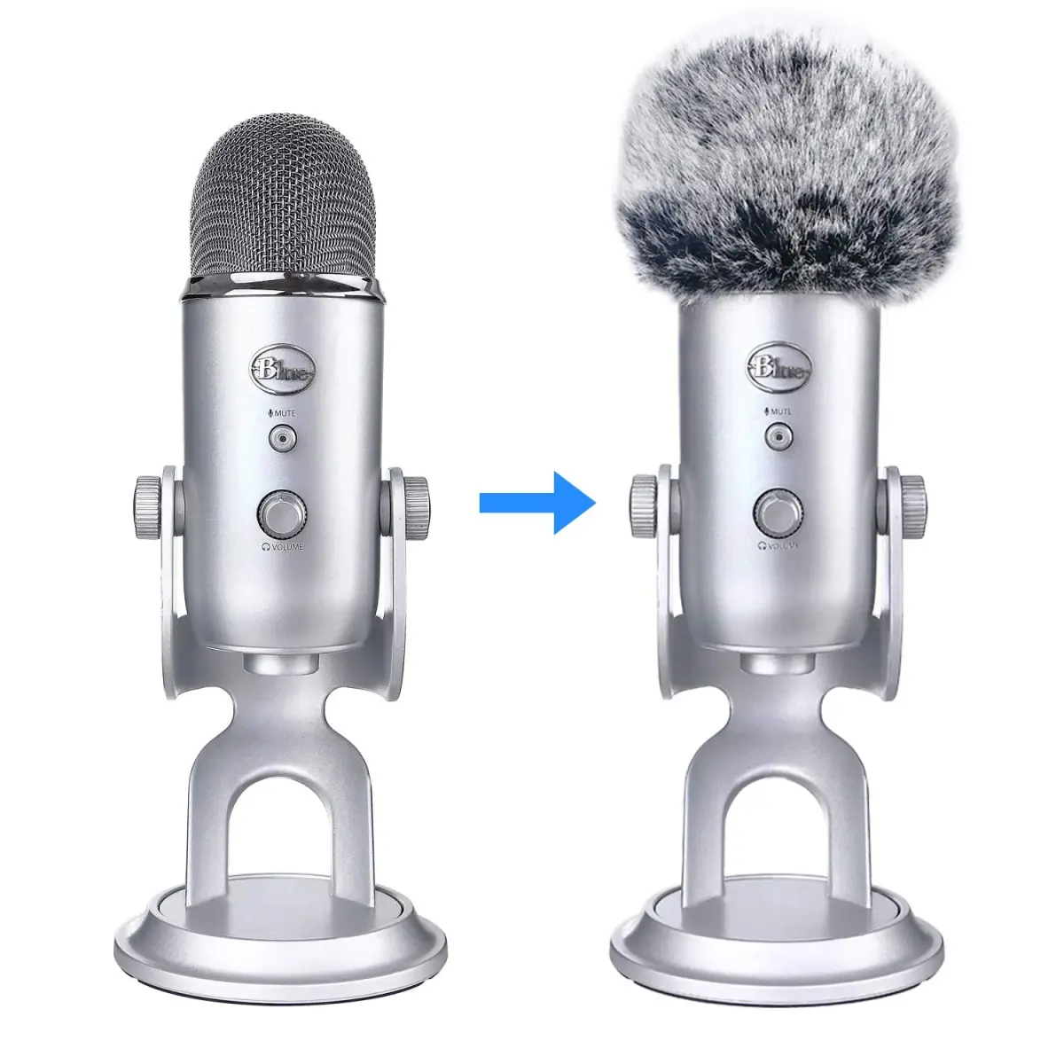 YOUSHARES Furry Windscreen Muff for Blue Yeti & Yeti Pro Microphones | Improves Sound Quality, Reduces Wind Noise - view 2