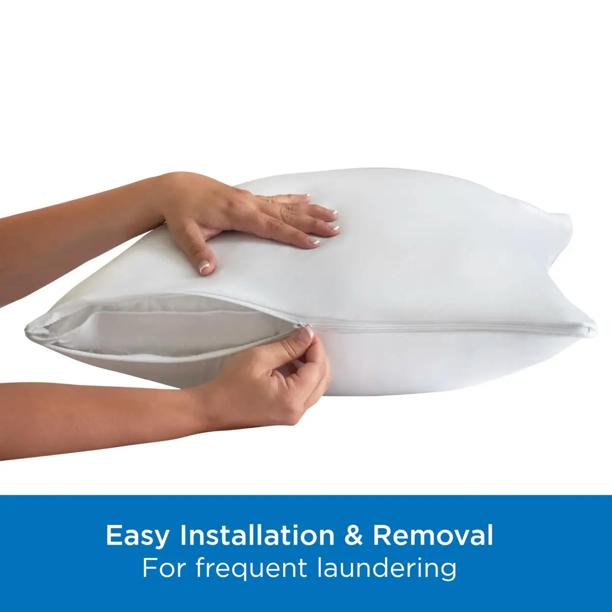 Aller-Ease Standard/Queen Pillow Protectors (4-Pack) | Advanced Allergy Protection Zippered Encasement - view 6