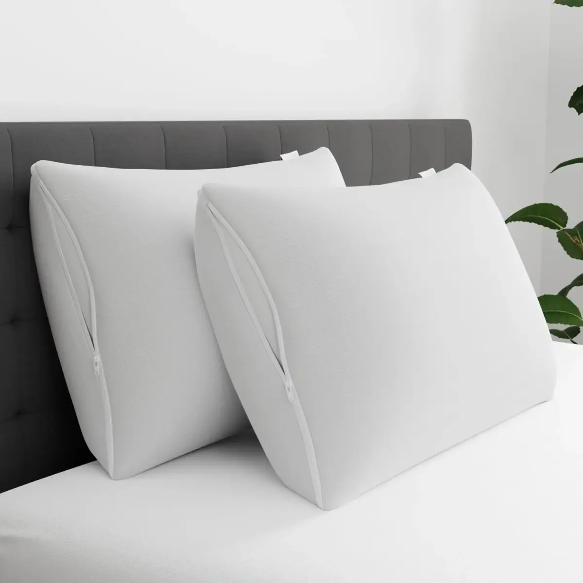 Aller-Ease Standard/Queen Pillow Protectors (4-Pack) | Advanced Allergy Protection Zippered Encasement - view 3