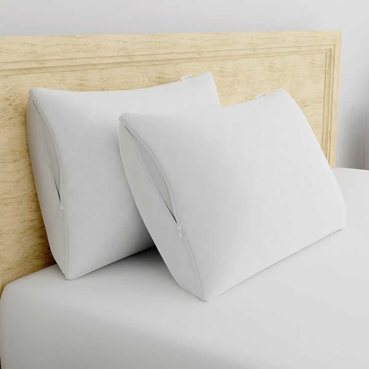 AllerEase Premier Allergy Zipper Pillow Protector King 2 Pack | Breathable, Hypoallergenic, Zippered Encasement - view 6