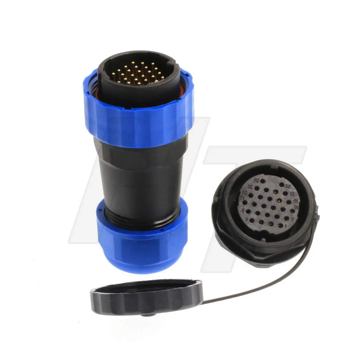 HangTon HE29 Circular Connector 26 pin | Waterproof IP68, Threaded Coupling, Solder Termination - main product image