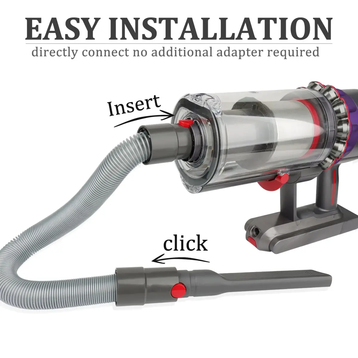 Fullclean Vacuum Cleaner Attachments Kit for Dyson V15 V11 V10 V8 V7 Gen5 | 20.5 Inch Flexible Hose, Crevice, Mattress, Brush Tools - view 4
