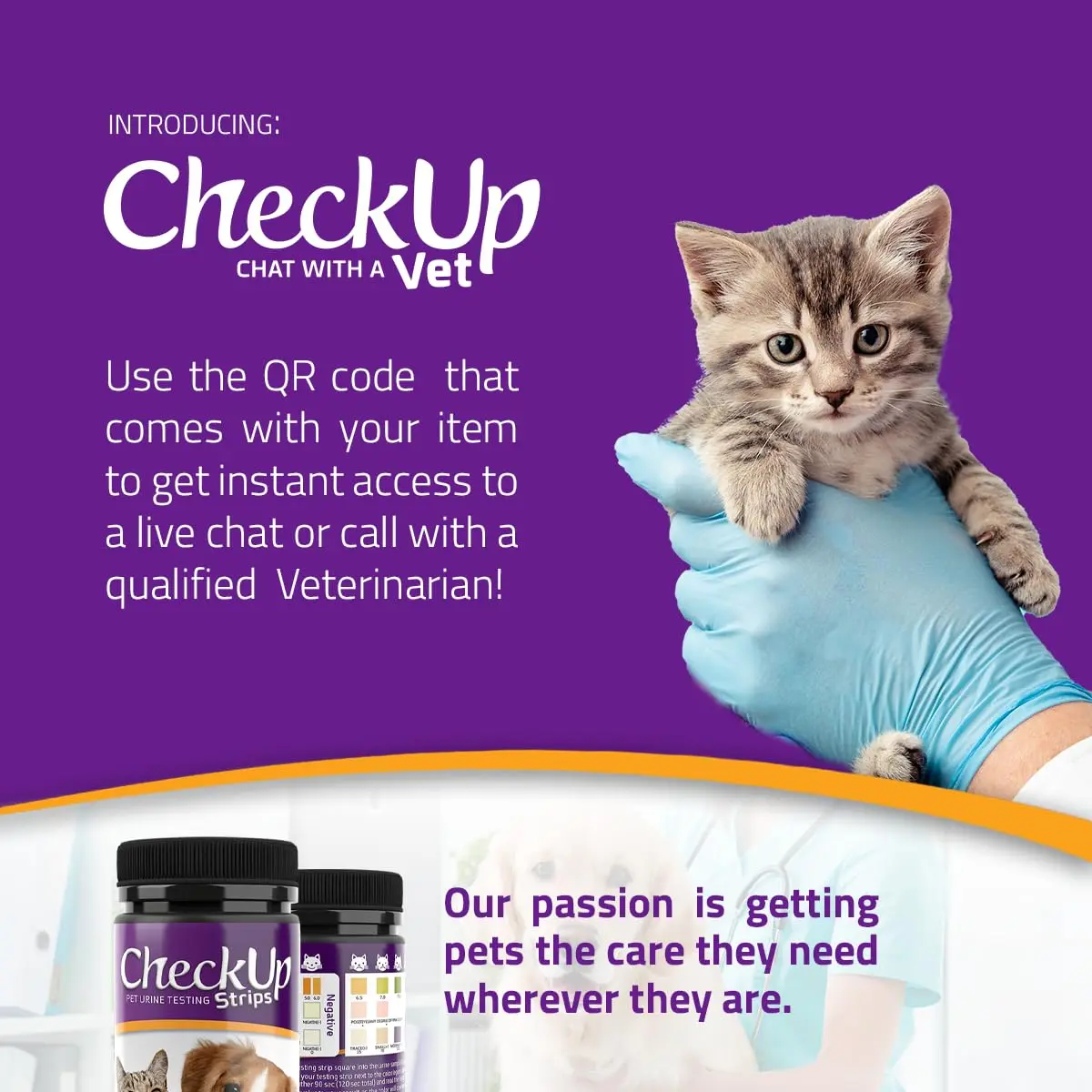 KIT4CAT CheckUp UTI Urine Test Strips for Dogs & Cats | 50 Count | pH, Nitrite & Leukocytes Detection - view 6