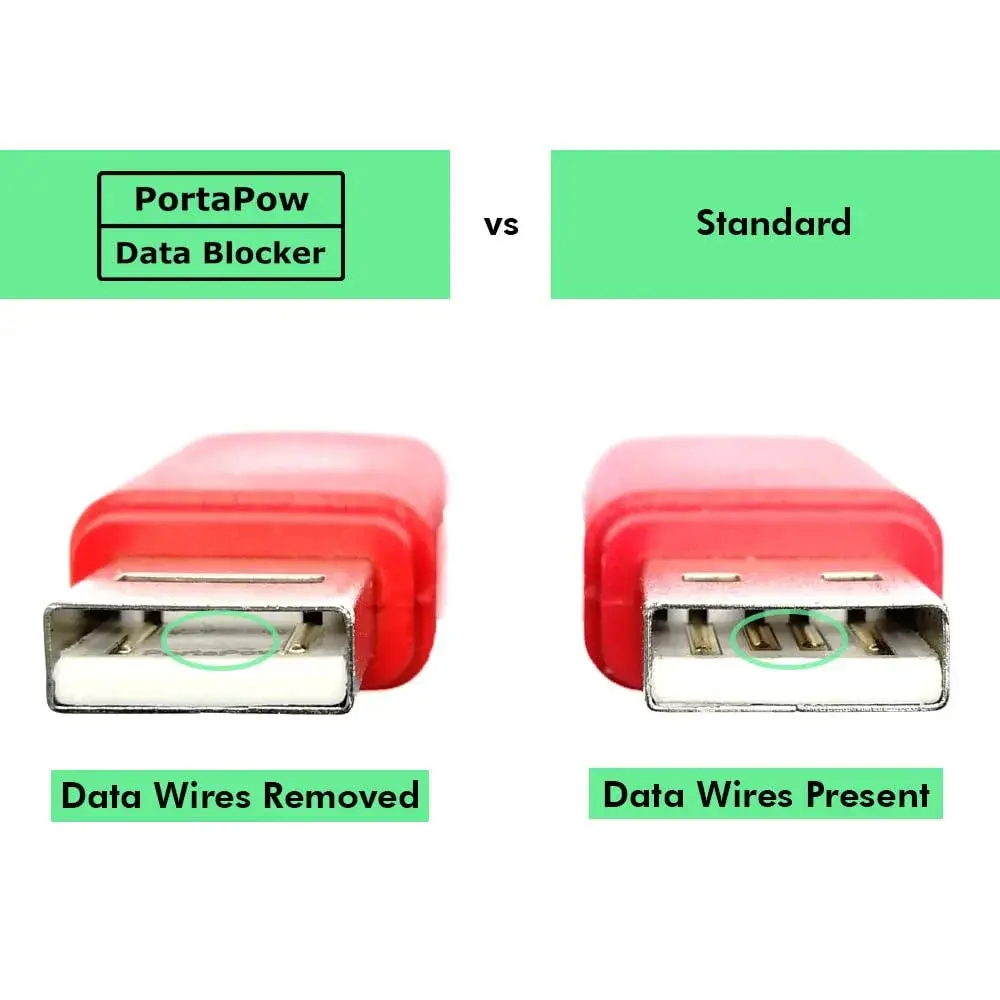 PortaPow USB Data Blocker (White 2 Pack) | Protect Against Juice Jacking - view 2