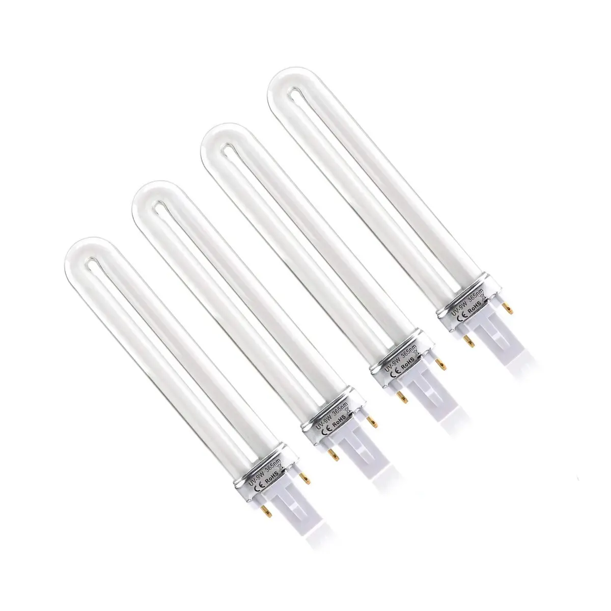 XICHEN 9W UV Replacement Bulb for Nail Dryer Lamp - 365nm, 4-Count Pack | White Light - main product image