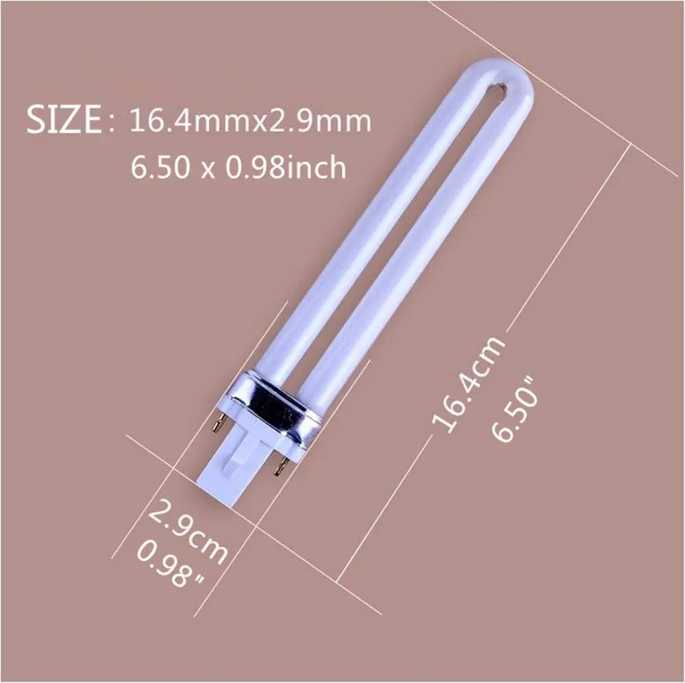 XICHEN 9W UV Replacement Bulb for Nail Dryer Lamp - 365nm, 4-Count Pack | White Light - view 3