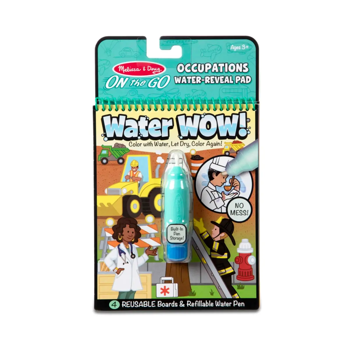 Melissa & Doug On The Go Water Wow! Occupations Activity Pad with Refillable Pen | Reusable No-Mess Painting for Kids Ages 3-7 - main product image
