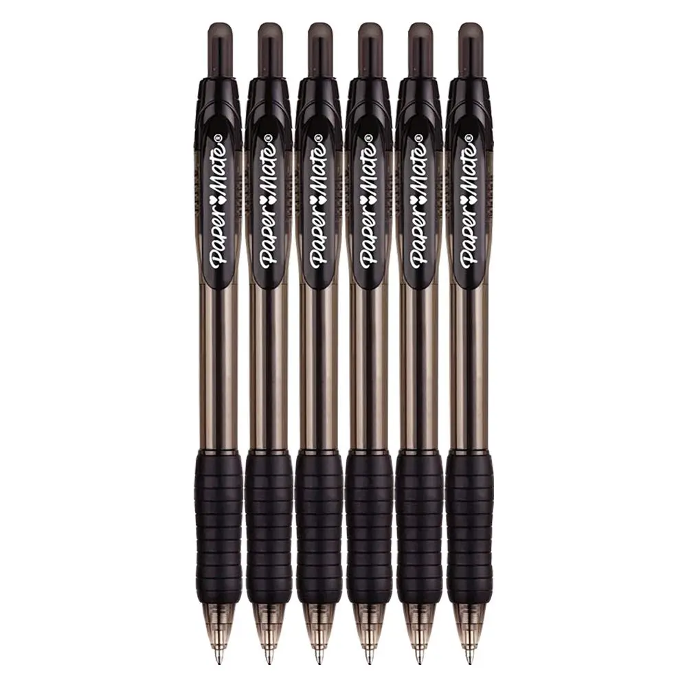 Paper Mate Profile Retractable Ballpoint Pens, 1.4mm Bold Point, 6-Count Black | Smooth Ink Flow - main product image