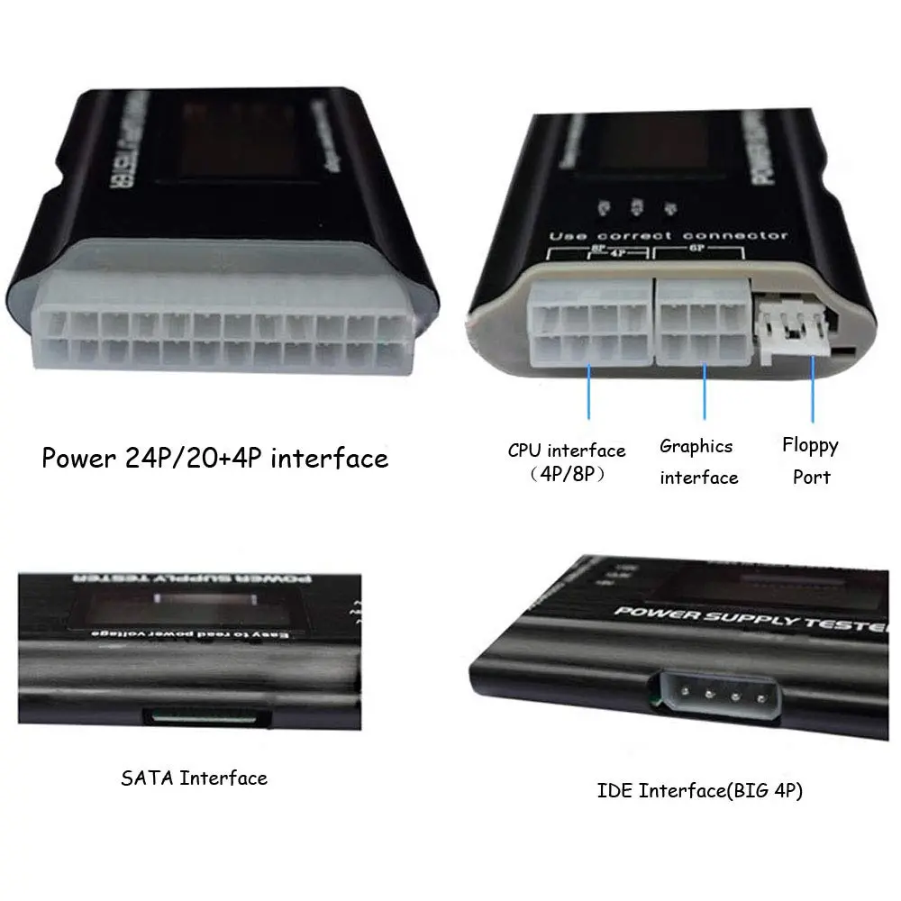 Comidox Power Supply Tester 20/24 Pin LCD | Detects PC Power Output & Faults - view 6
