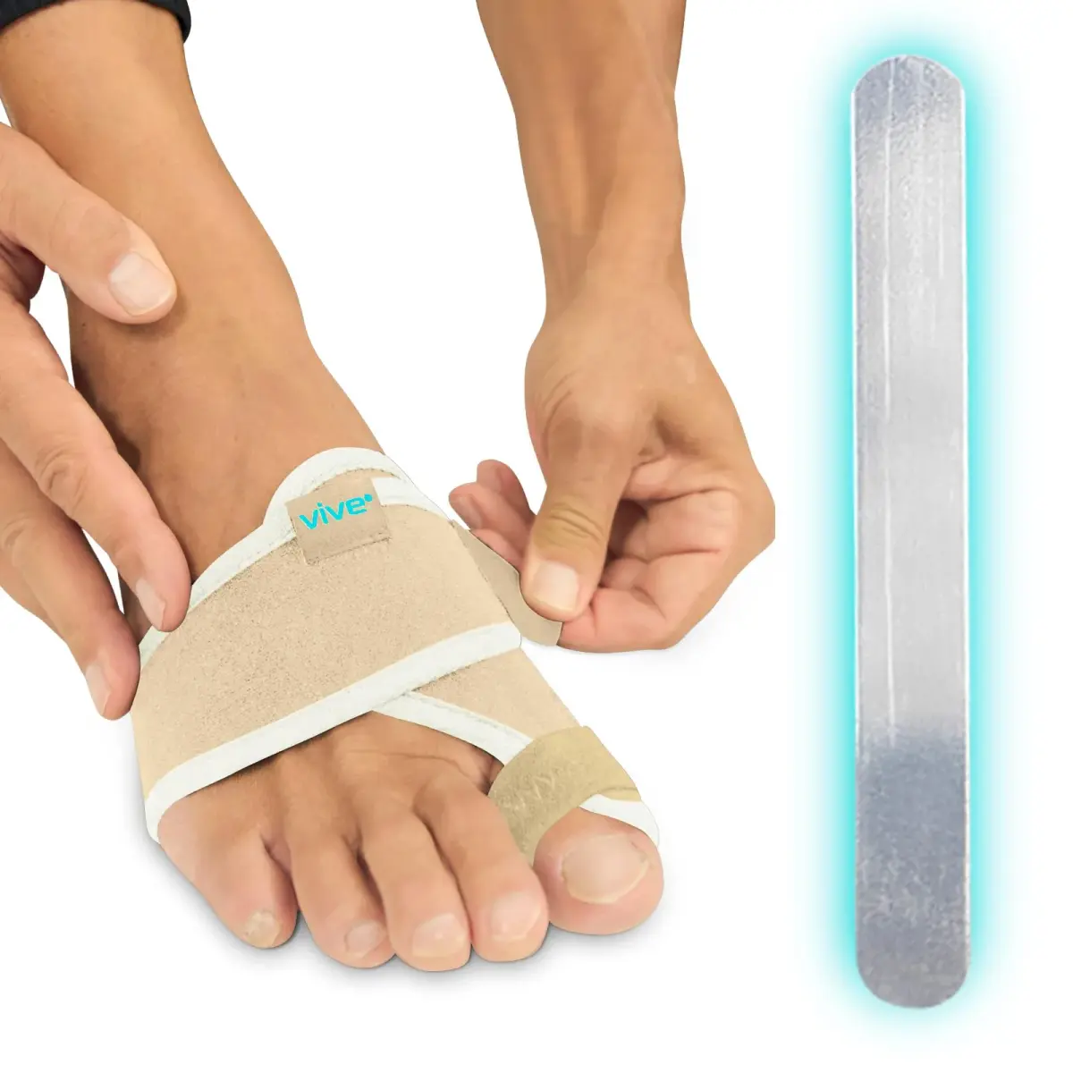 Vive Bunion Brace Pair - Beige 2 Count (Pack of 1) | FDA Approved Orthopedic Brace for Big Toe Pain Relief - main product image