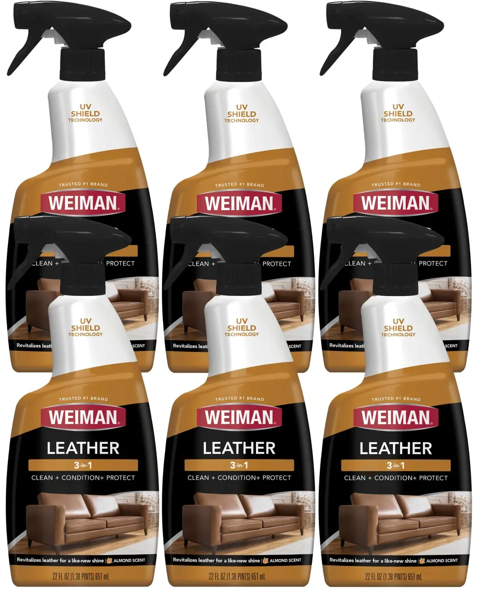 Weiman Leather Cleaner, Conditioner & Protector 6 Pack (22 Fl Oz Each) | Restores & Protects Finished Leather - main product image