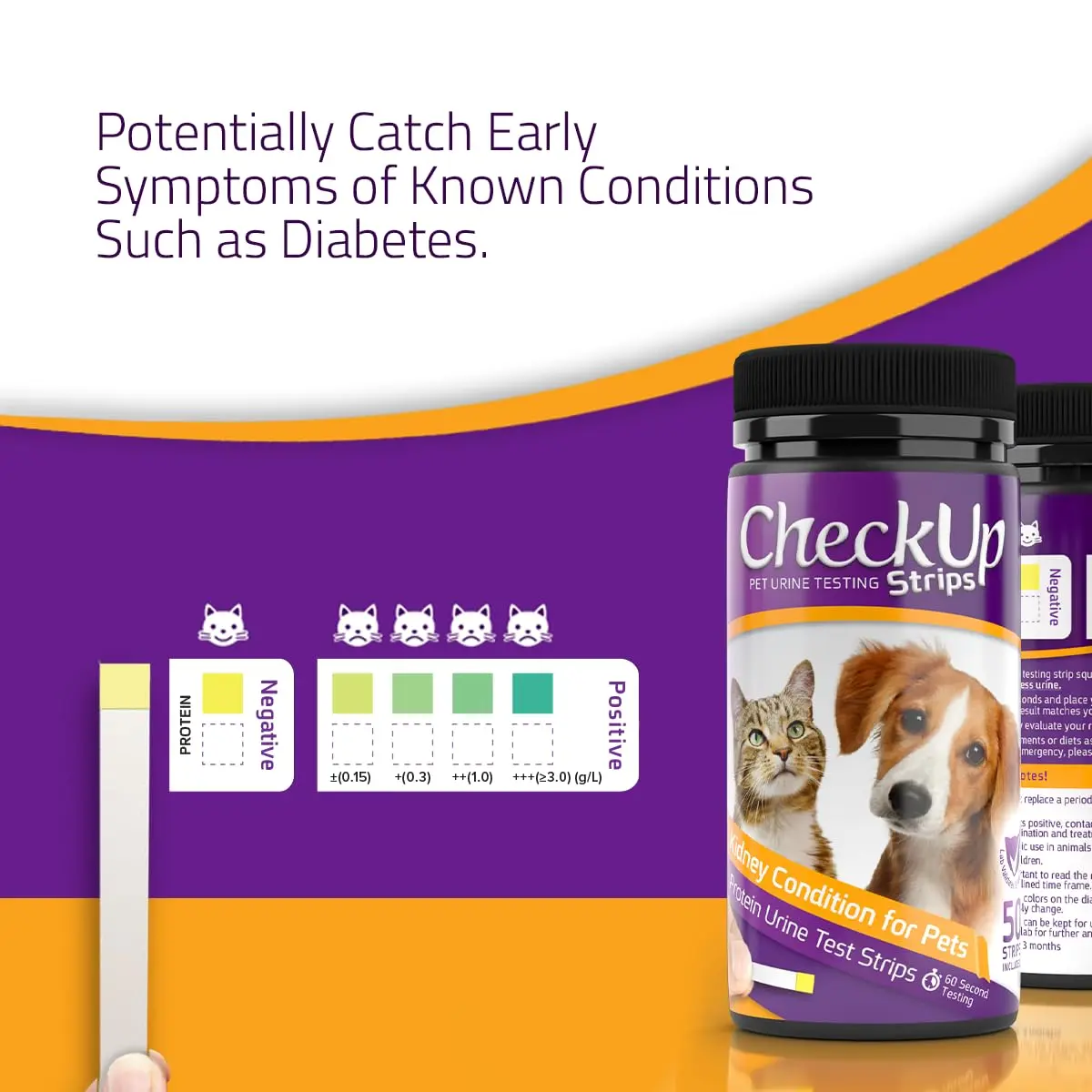 KIT4CAT CheckUp Protein Urine Test Strips for Cats & Dogs, 50 Count | Non-Invasive Pet Health Monitoring - view 4