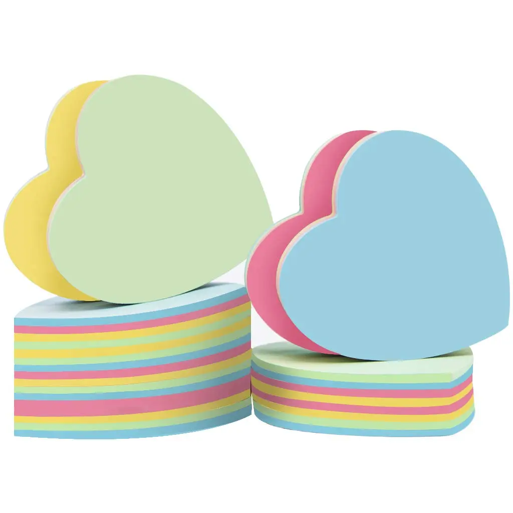 OSOPOLA Heart-Shaped Sticky Notes 1000 Sheets | Colorful Memo Pads for Office & School - main product image