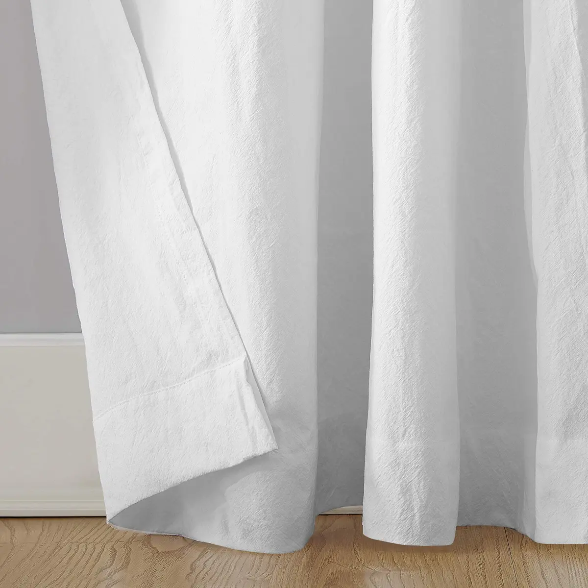 Archaeo Washed Cotton Twist Tab Curtain, 52" x 95", White | Classic Twist Tab Design for Indian Homes - view 4