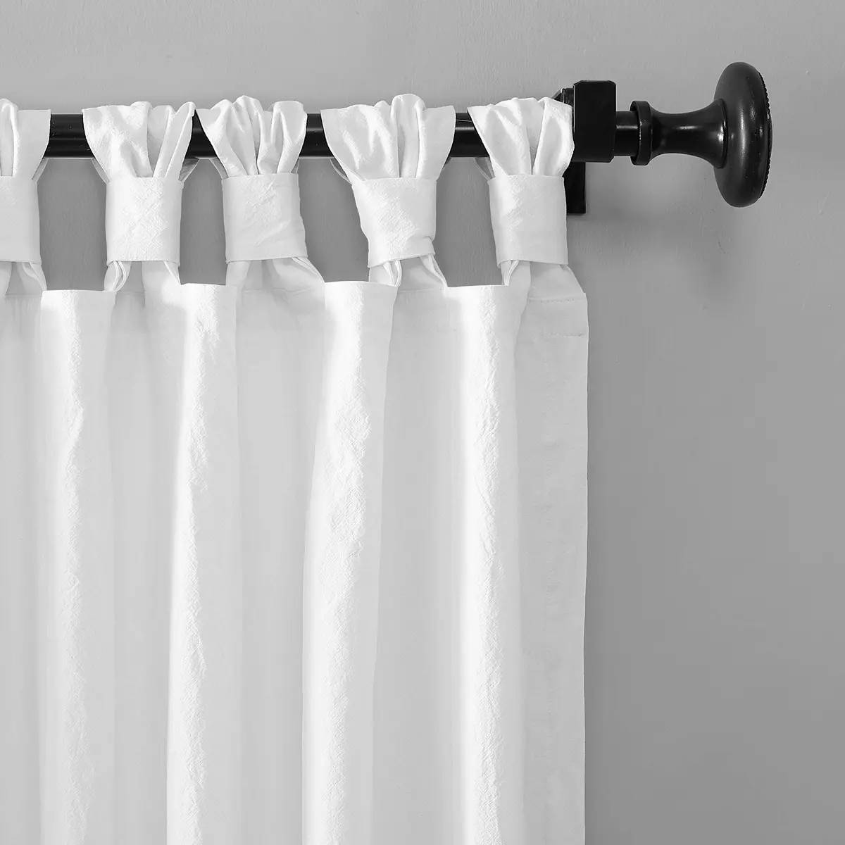 Archaeo Washed Cotton Twist Tab Curtain, 52" x 95", White | Classic Twist Tab Design for Indian Homes - view 2