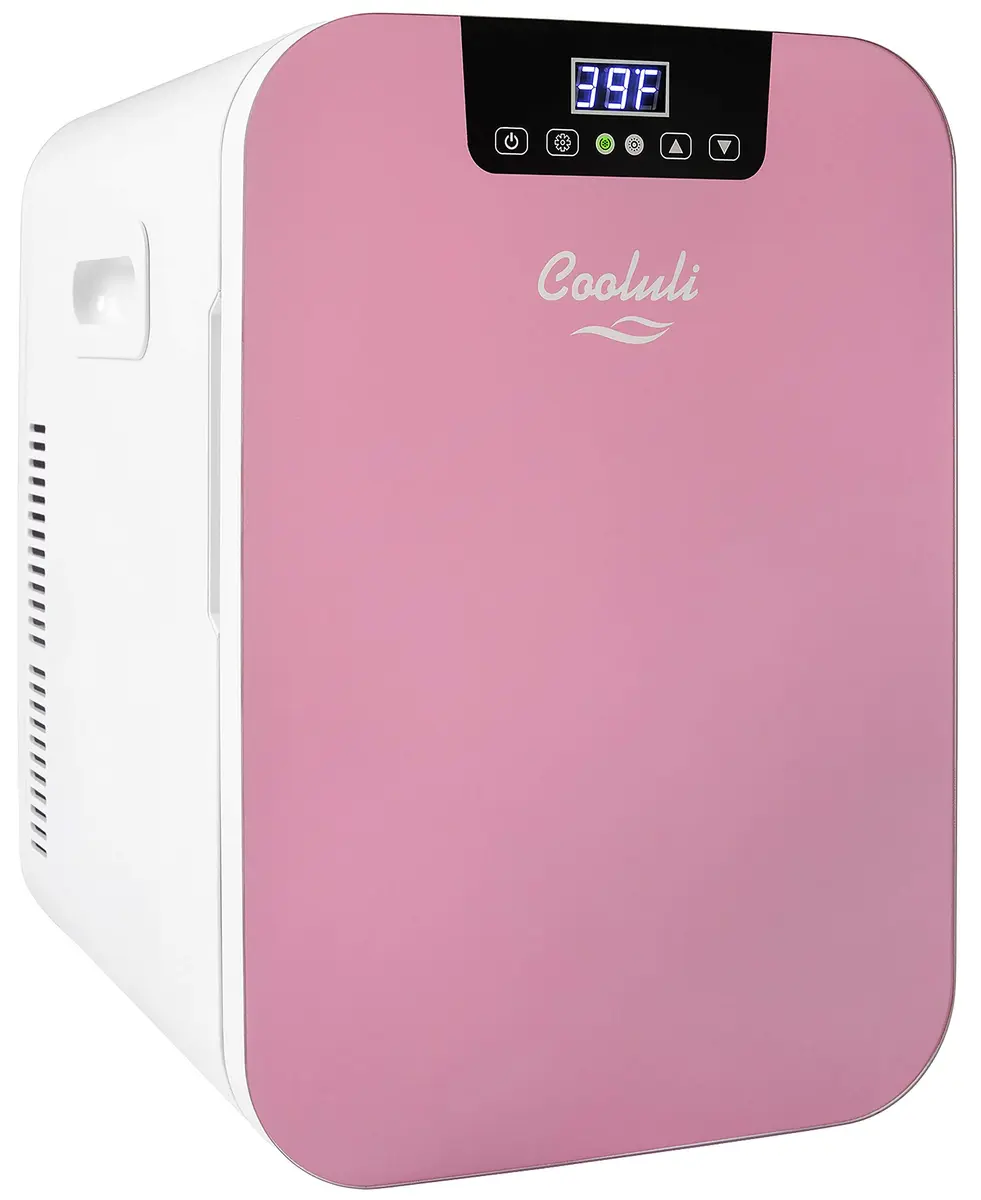 Cooluli 20L Mini Fridge Pink | Compact Digital Thermostat & EcoMax Technology - main product image