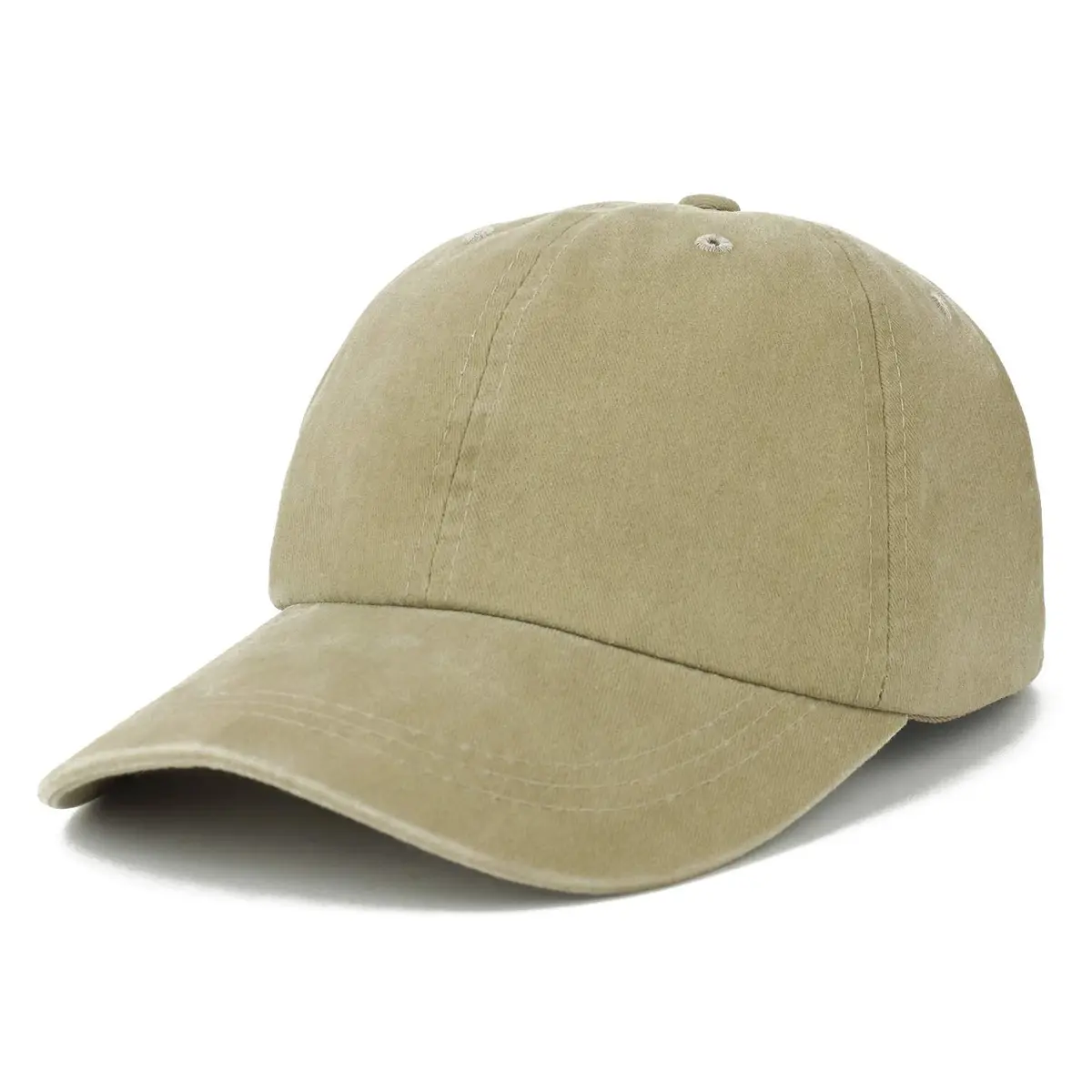 Trendy Apparel Shop Oversize XXL Pigment Dyed Washed Cotton Baseball Cap 65cm | Khaki - main product image