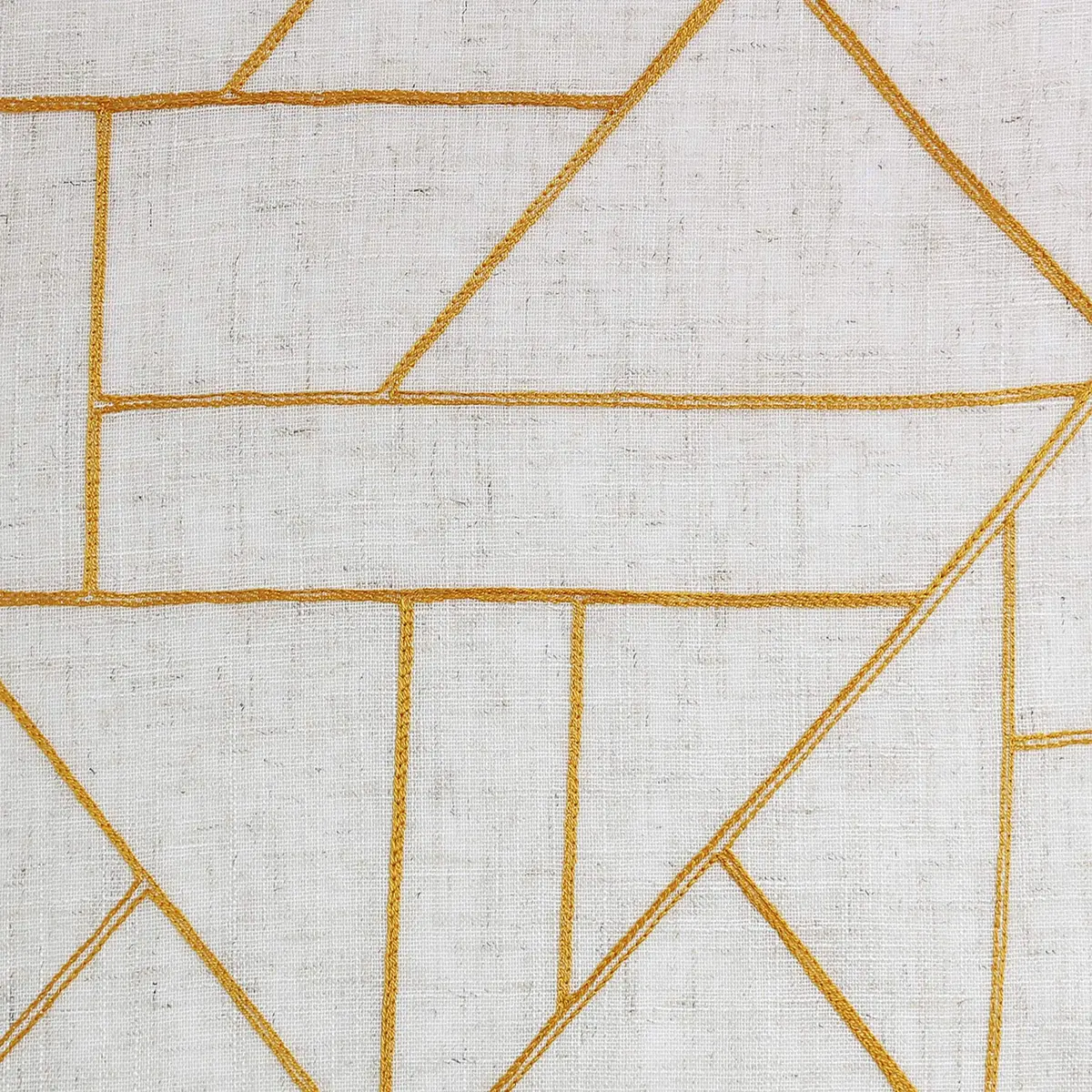 Archaeo Natural Linen Blend Curtain 50" x 95" | Geometric Embroidery for Modern Homes - view 6