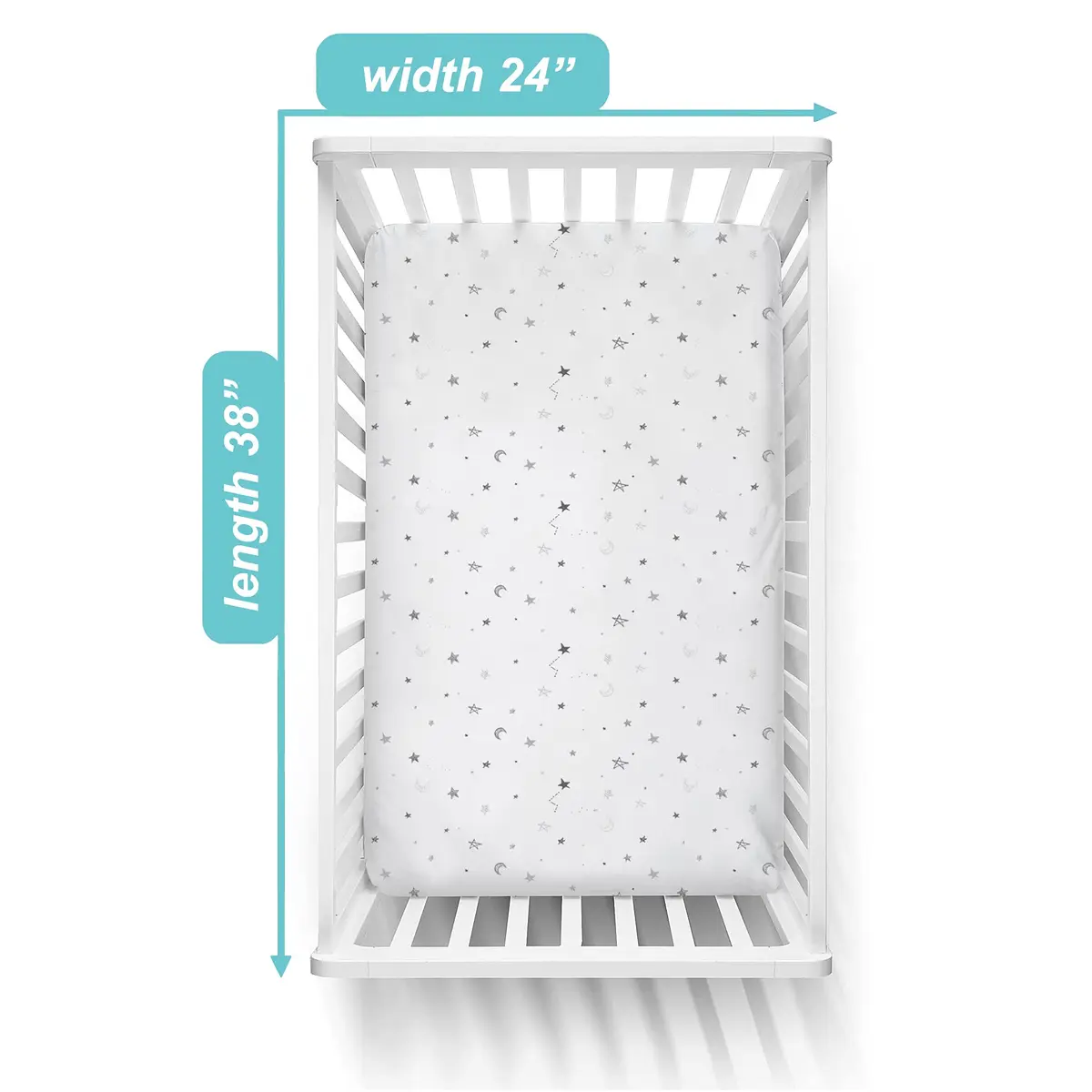 American Baby Company 3 Pack Fitted Mini Crib Sheet 38x24" | Snug Cotton Fit for Baby's Comfort - view 3