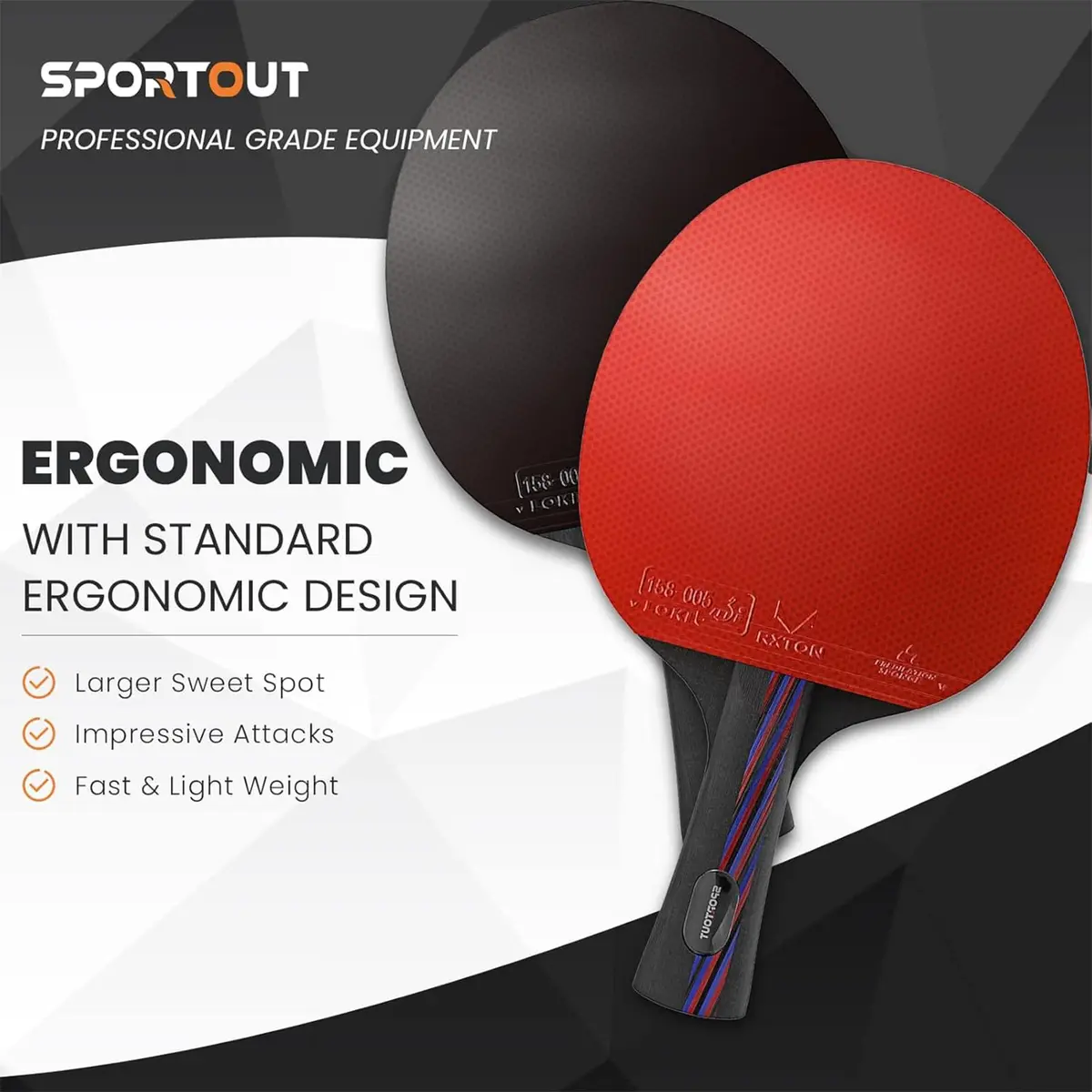 Sportout Table Tennis Racket Set | Portable Premium Paddle for Indoor & Outdoor Play - view 3