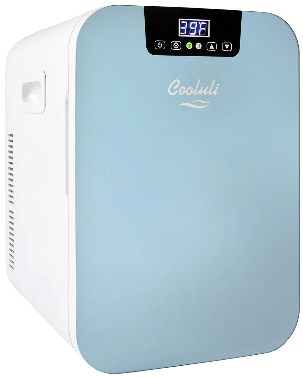 Cooluli 20L Mini Fridge for Bedroom, Car & Dorm - Digital Temp Control, EcoMax Technology, Blue - main product image