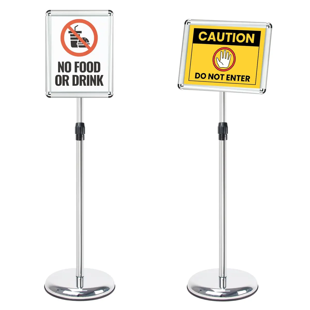 Mutualsign Adjustable Floor Standing Pedestal Sign Holder 8.5 x 11" (21.6 x 27.9 cm) | 31.5-48" Height, 360° Rotation - main product image