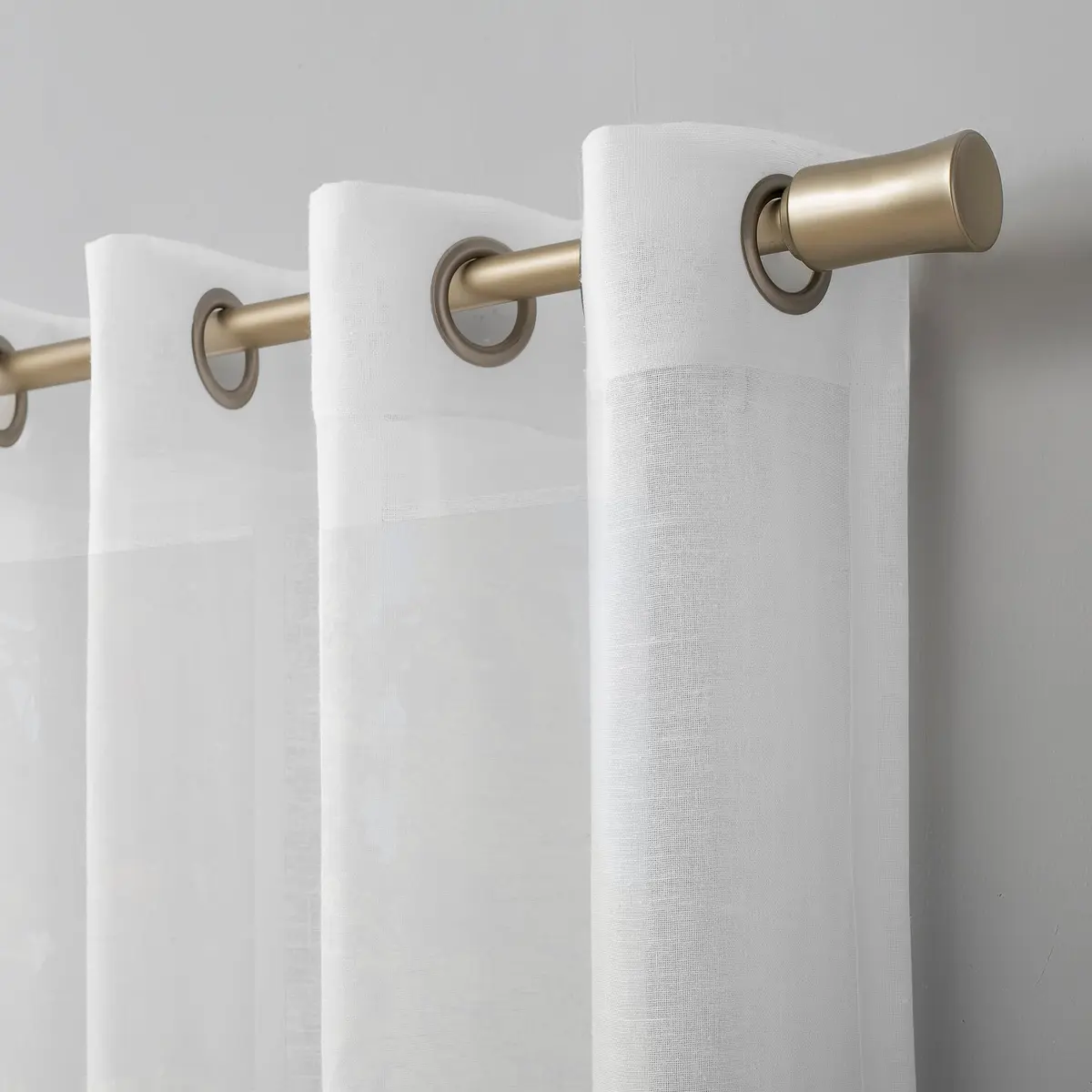 Archaeo Slub Textured Linen Blend Grommet Top Curtain, 52" x 84" | Rustic Organic Look - view 2