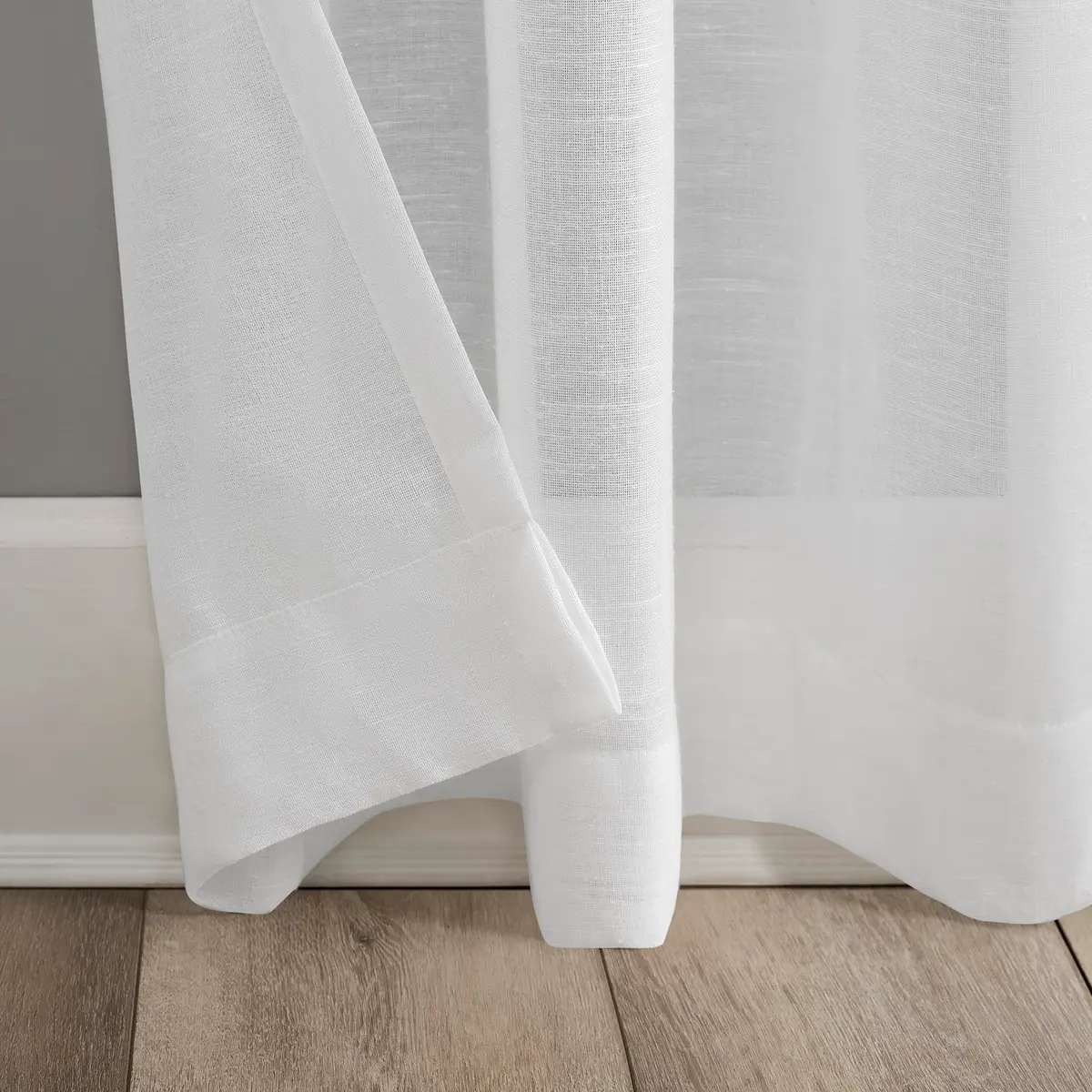 Archaeo Slub Textured Linen Blend Grommet Top Curtain, 52" x 84" | Rustic Organic Look - view 4