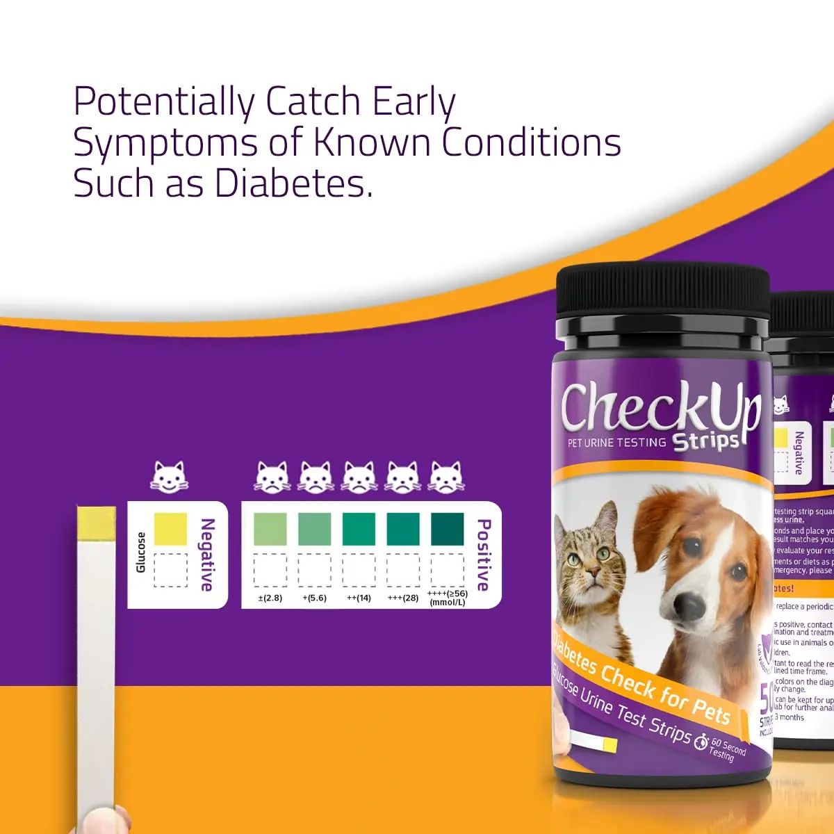 KIT4CAT CheckUp Glucose Urine Testing Strips for Cats and Dogs, 50 Count | Detects Glucose Levels in 60 Seconds - view 4