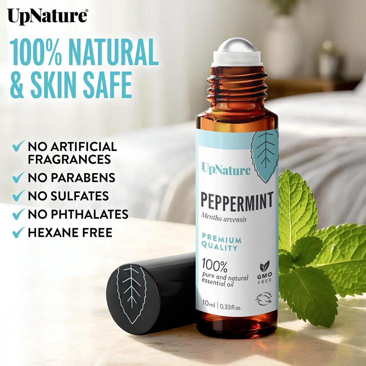 UpNature Peppermint Oil Roll-On for Pregnancy Nausea & Morning Sickness 10ml (0.33 Fl Oz) | Natural Relief for Expecting Mothers - view 3